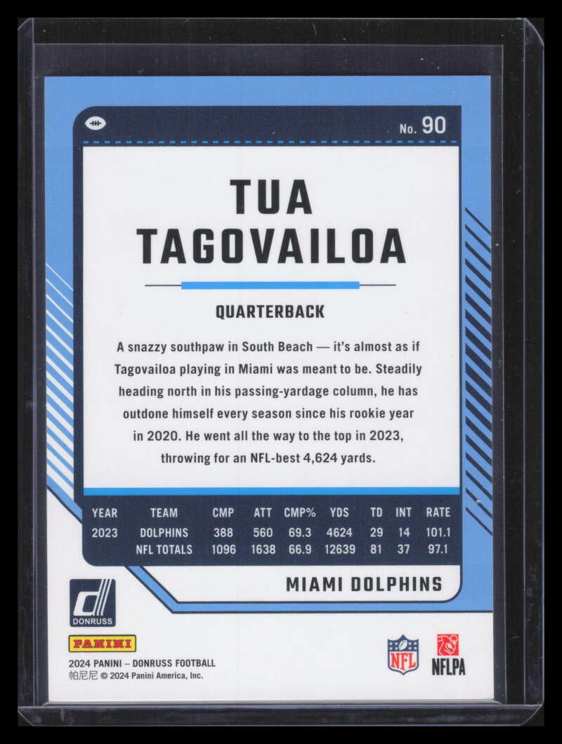 2024 Donruss Press Proof Gold 90 Tua Tagovailoa 9/50