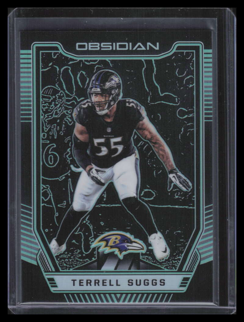 2018 Panini Obsidian Electric Etch Green 22 Terrell Suggs 22/25