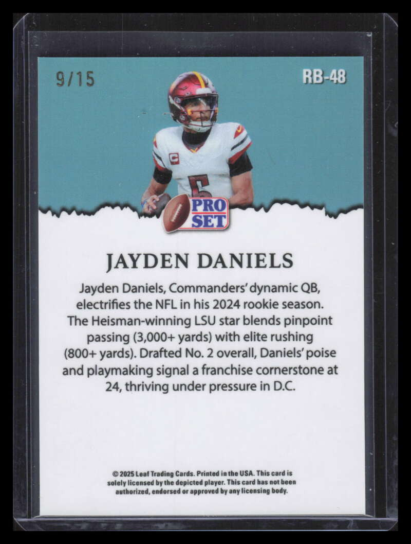 2025 Leaf Pro Set Metal Retro Brite Purple rb48 Jayden Daniels 9/15