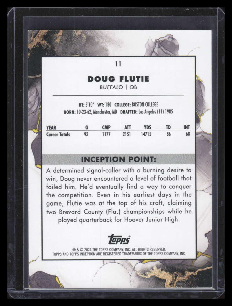 2024 Topps Inception Gold 11 Doug Flutie 11/25