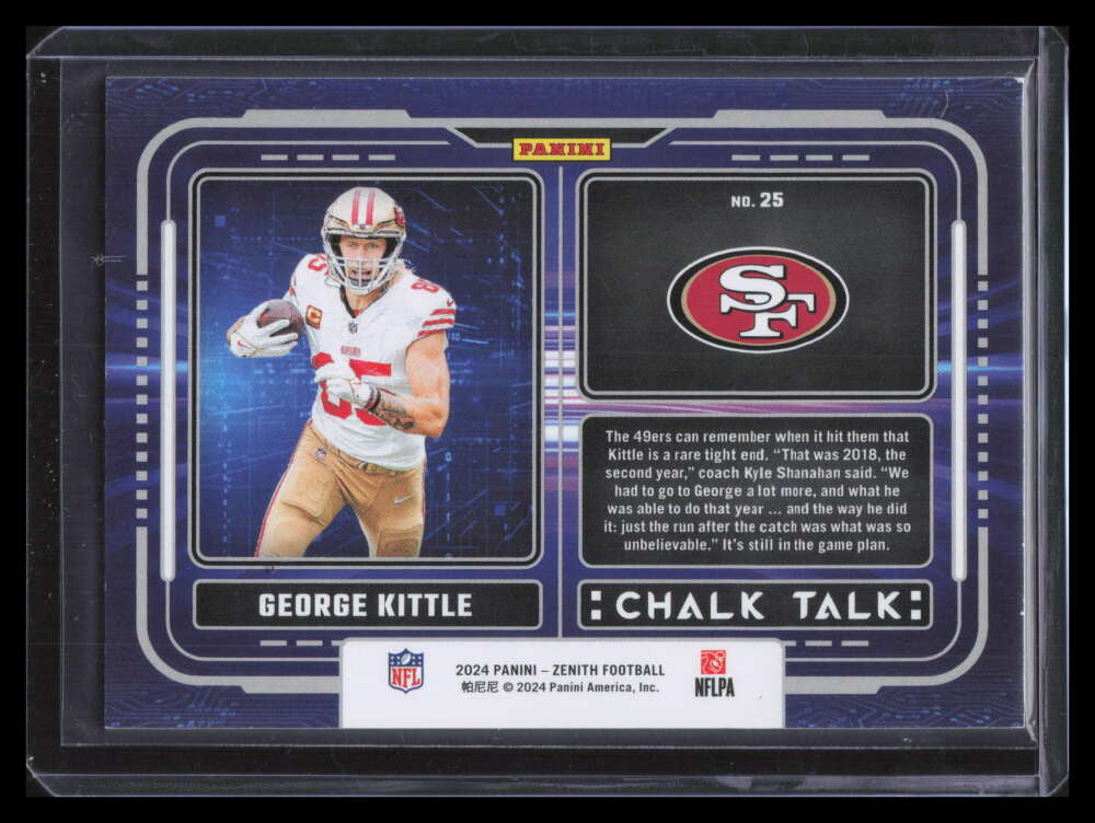 2024 Zenith Chalk Talk Red 25 George Kittle 17/50
