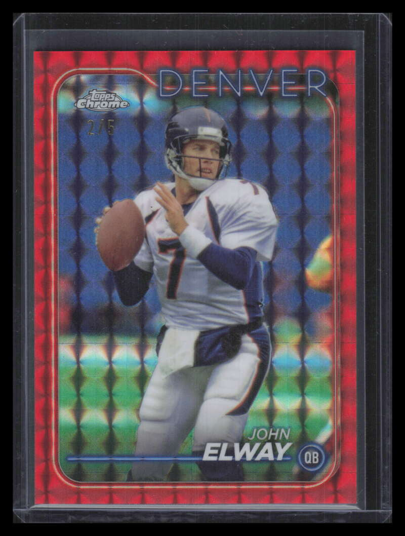 2024 Topps Chrome Red Geometric Refractor 59 John Elway 2/5