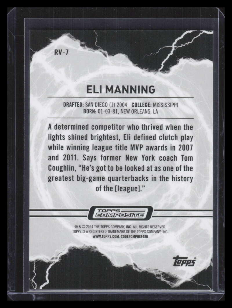 2023 Topps Composite Resurgence Voltaic Red Refractor rv7 Eli Manning 3/5