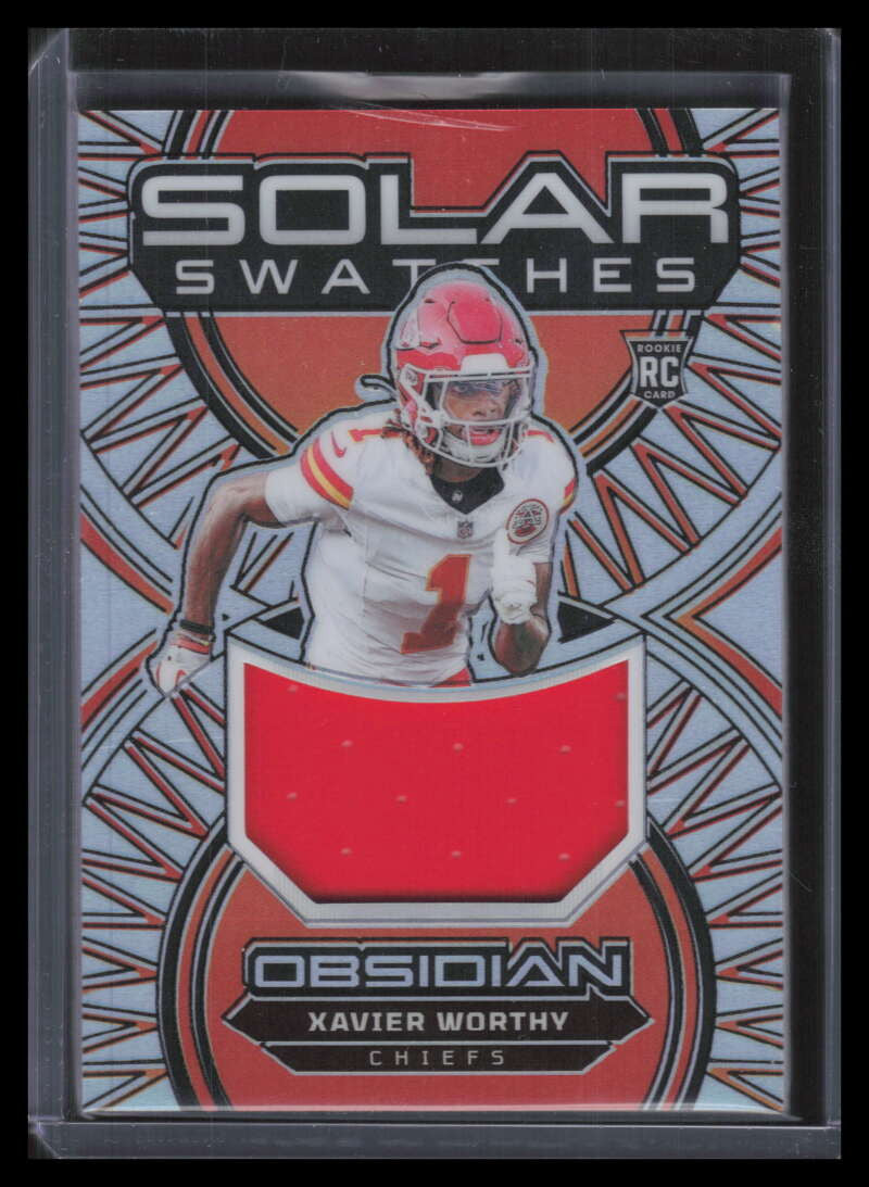 2024 Panini Obsidian Solar Swatches Silver 7 Xavier Worthy Rookie Jersey 11/99