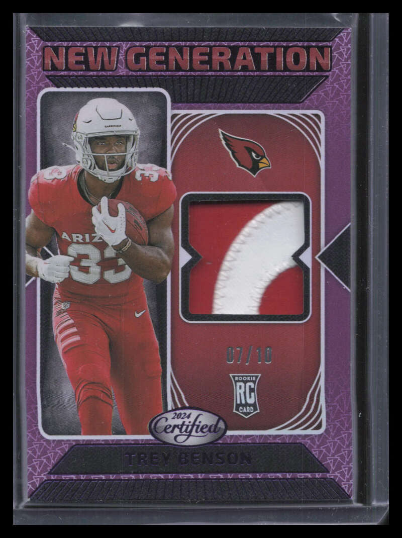 2024 Certified New Generation Mirror Purple 19 Trey Benson Rookie Patch 7/10