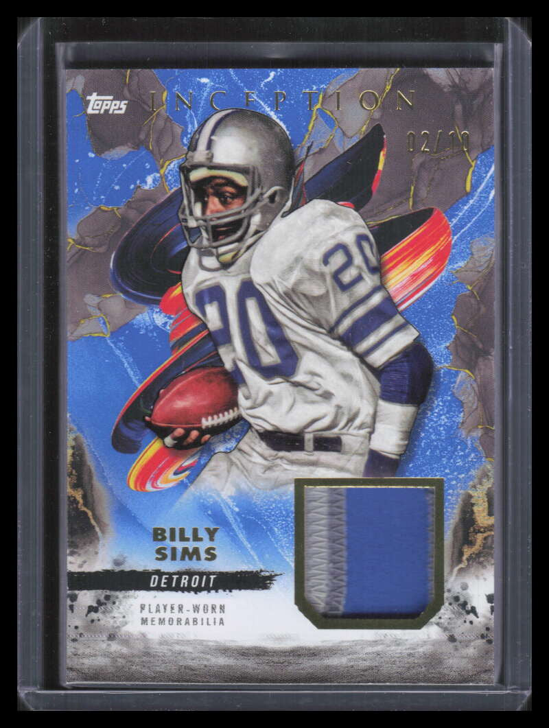 2024 Topps Inception Relics Blue RCBS Billy Sims Patch 2/10