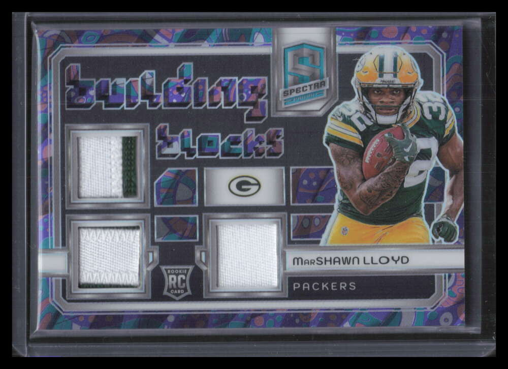 SOLD 166862 2024 Panini Spectra Building Blocks Materials MarShawn Lloyd RC Triple Patch 3/5