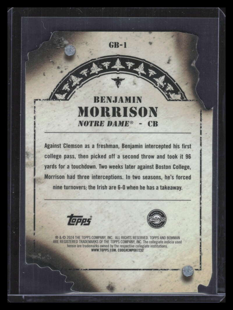 2024 Bowman's Best U Gunslingers Bandits Red Refractor Benjamin Morrison RC 6/10