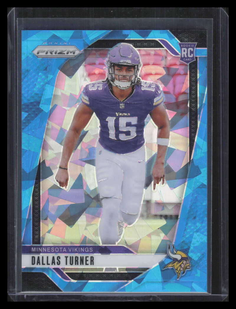 2024 Panini Prizm Prizms Blue Ice Refractor 324 Dallas Turner Rookie 9/99