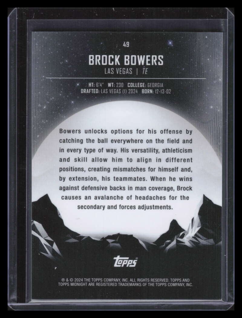 2024 Topps Midnight Morning 49 Brock Bowers Rookie 113/149