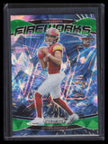 2024 Panini Prizm Fireworks Prizms Green Ice Refractor 24 Jayden Daniels Rookie ID: 166951