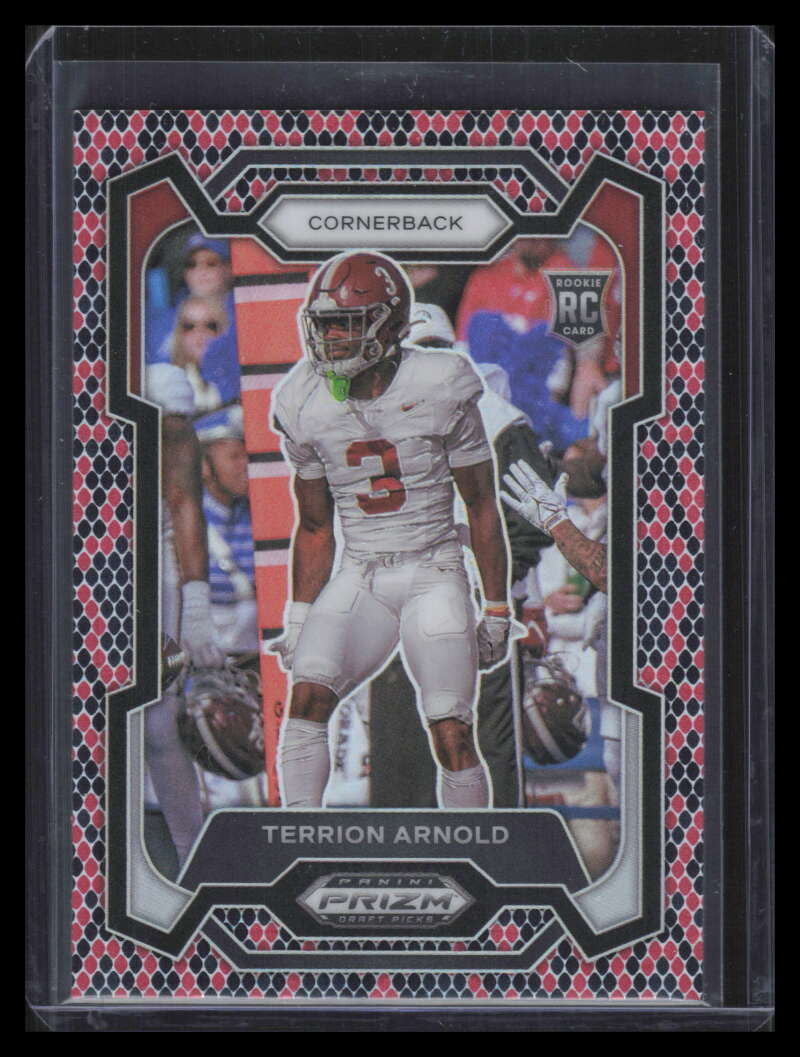 SOLD 166956 2024 Panini Prizm Draft Prizms Snakeskin Refractor 116 Terrion Arnold Rookie