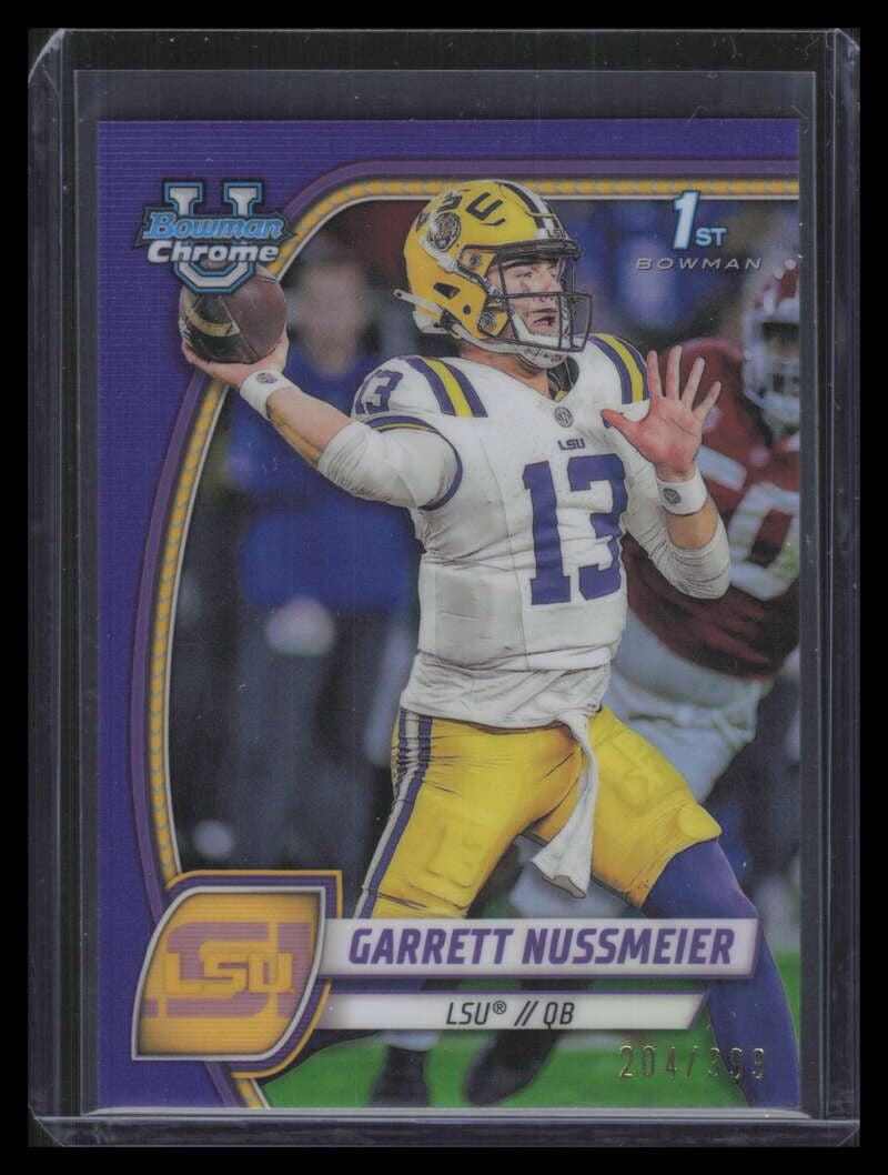 2024 Bowman Chrome University Purple Refractor 5 Garrett Nussmeier RC 204/399