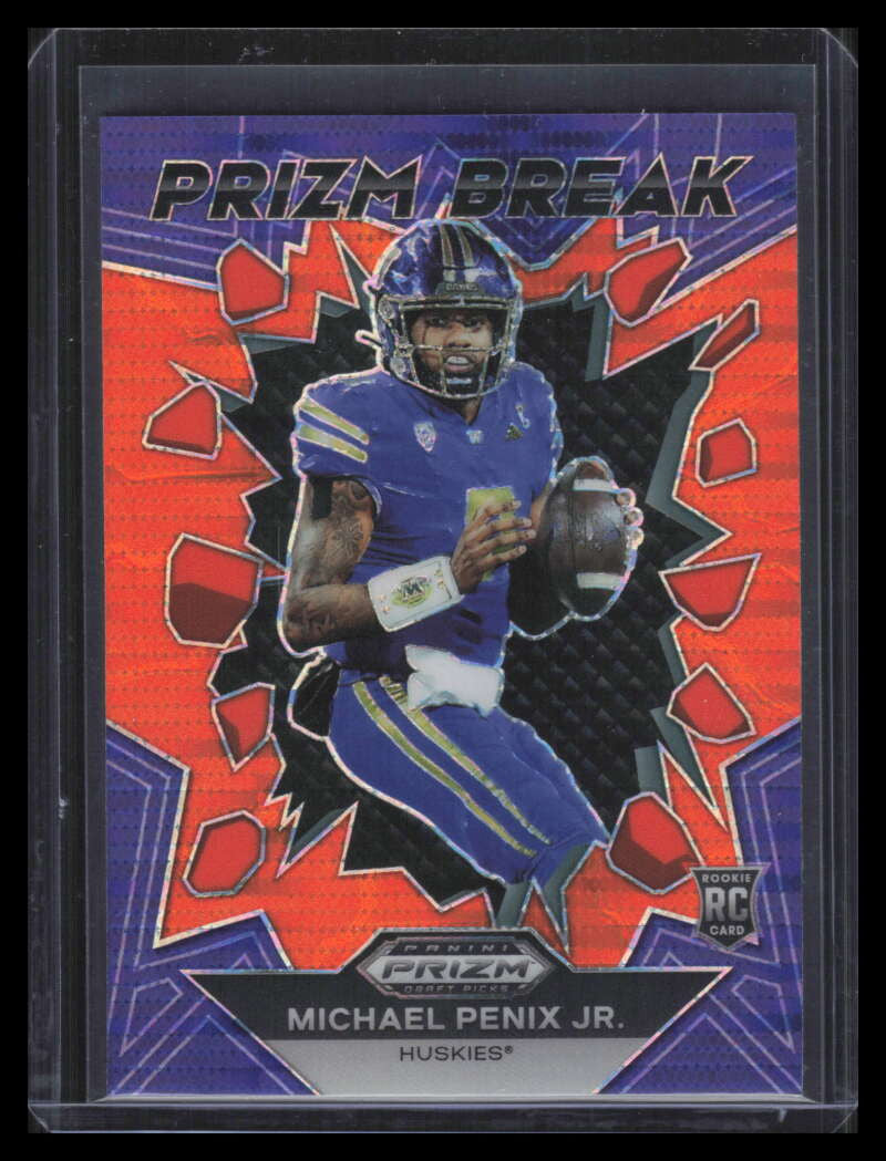 2024 Panini Prizm Draft Picks Break Orange Pulsar 22 Michael Penix Jr. RC 47/49