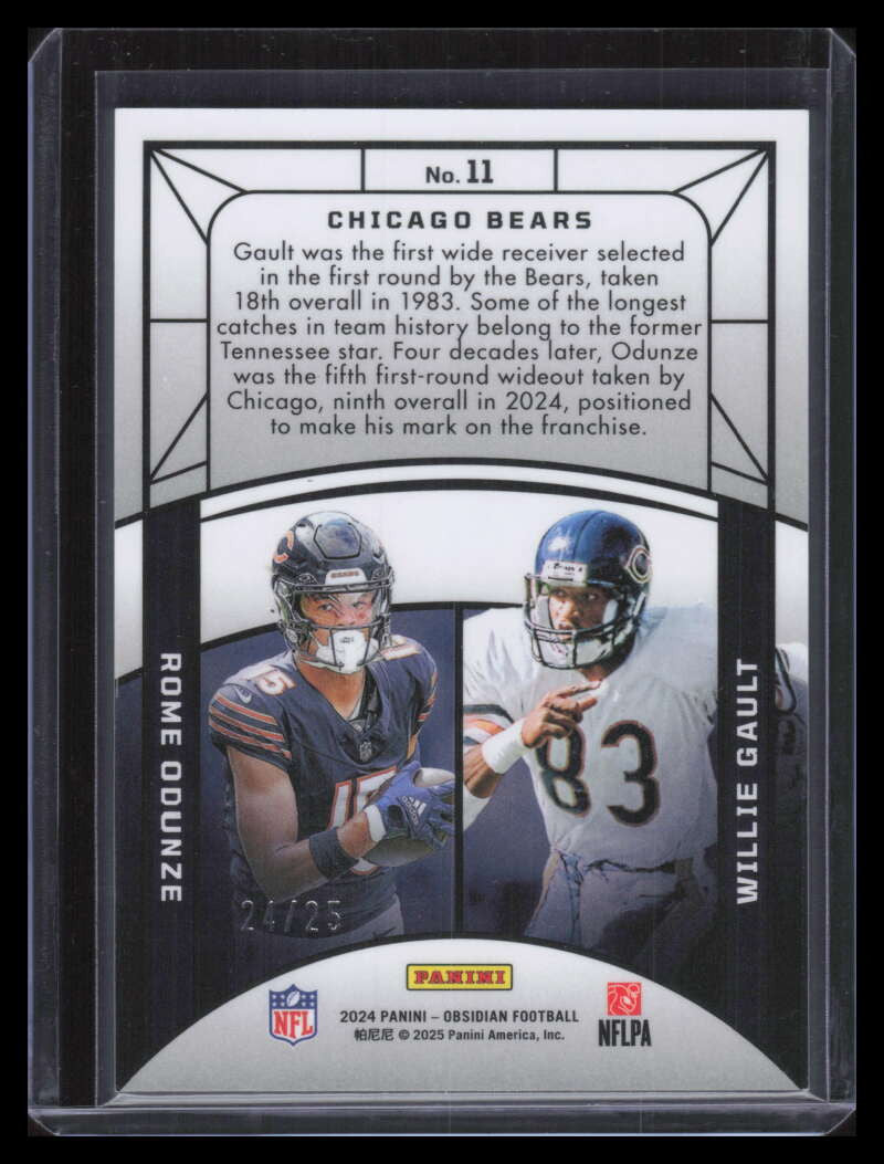 2024 Panini Obsidian Eclipsing Legends Blue 11 Willie Gault Rome Odunze RC 24/25