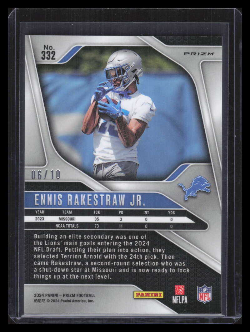 2024 Panini Prizm Prizms Choice Gold Refractor 332 Ennis Rakestraw Jr. RC 6/10