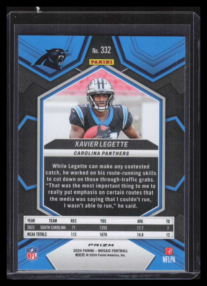 2024 Panini Mosaic Honeycomb Refractor 332 Xavier Legette Rookie