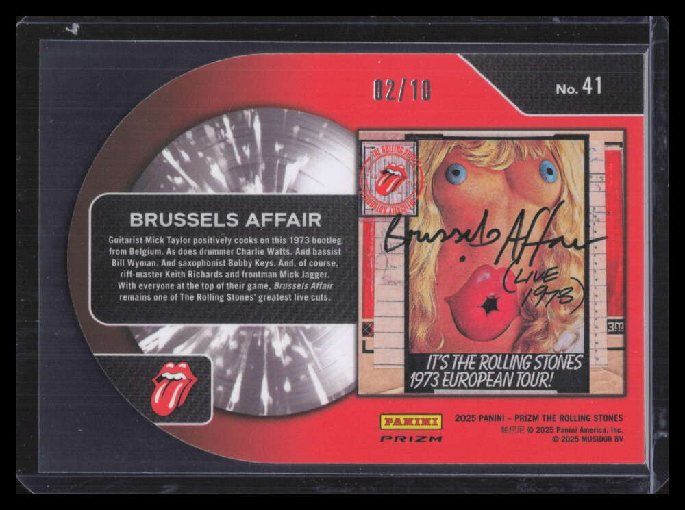 2025 Panini Prizm Rolling Stones Albums Die-Cut Prizms Gold Brussels Affair 2/10