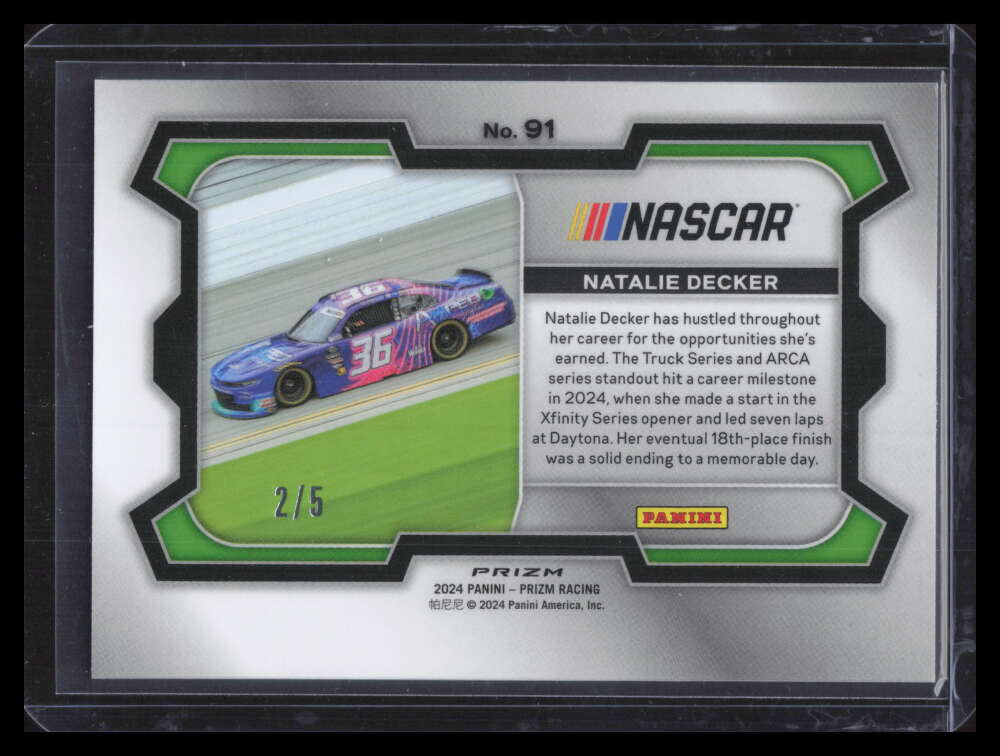 2024 Panini Prizm Rides Prizms Black Gold Refractor 91 Natalie Decker 2/5