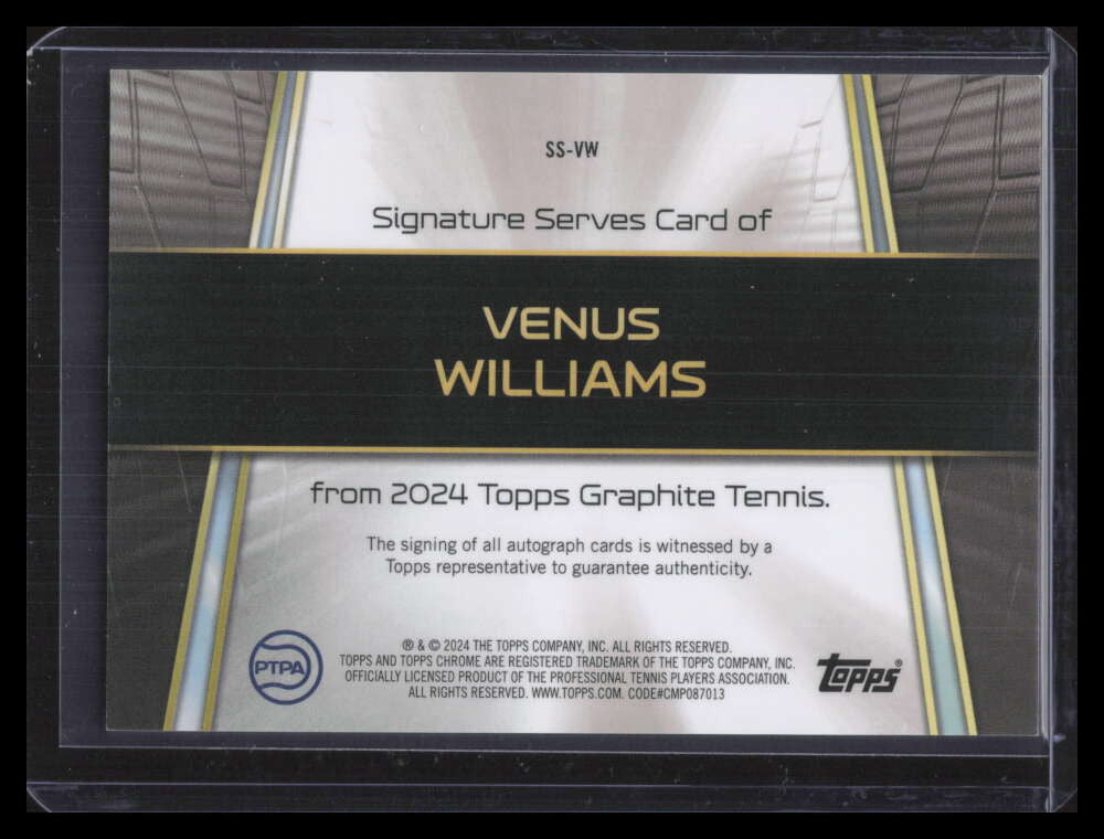 2024 Topps Graphite Signature Serves Blue Refractor Venus Williams Auto 14/50