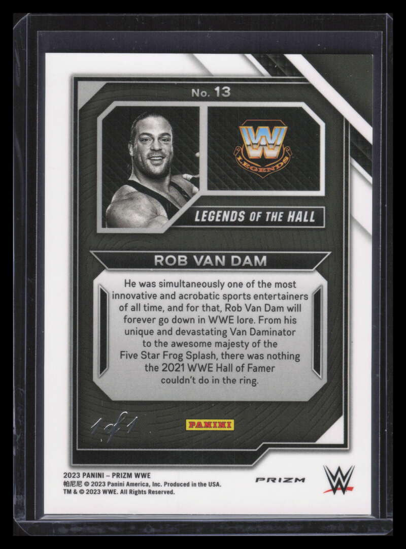 2023 Panini Prizm WWE Legends of the Hall Prizms Black 13 Rob Van Dam 1/1