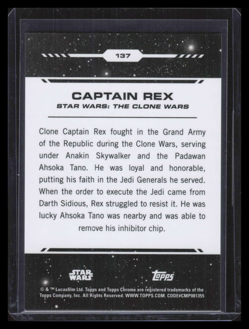 DELETE 167093 2024 Topps Chrome Star Wars Gold Refractor 137 Captain Rex 9/50