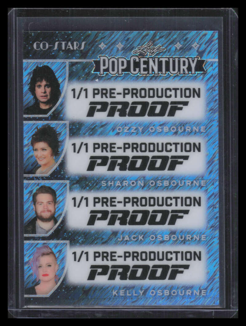 2025 Leaf Pop Century Co-Stars Quad Proof Kelly Sharon Jack Ozzy Osbourne 1/1