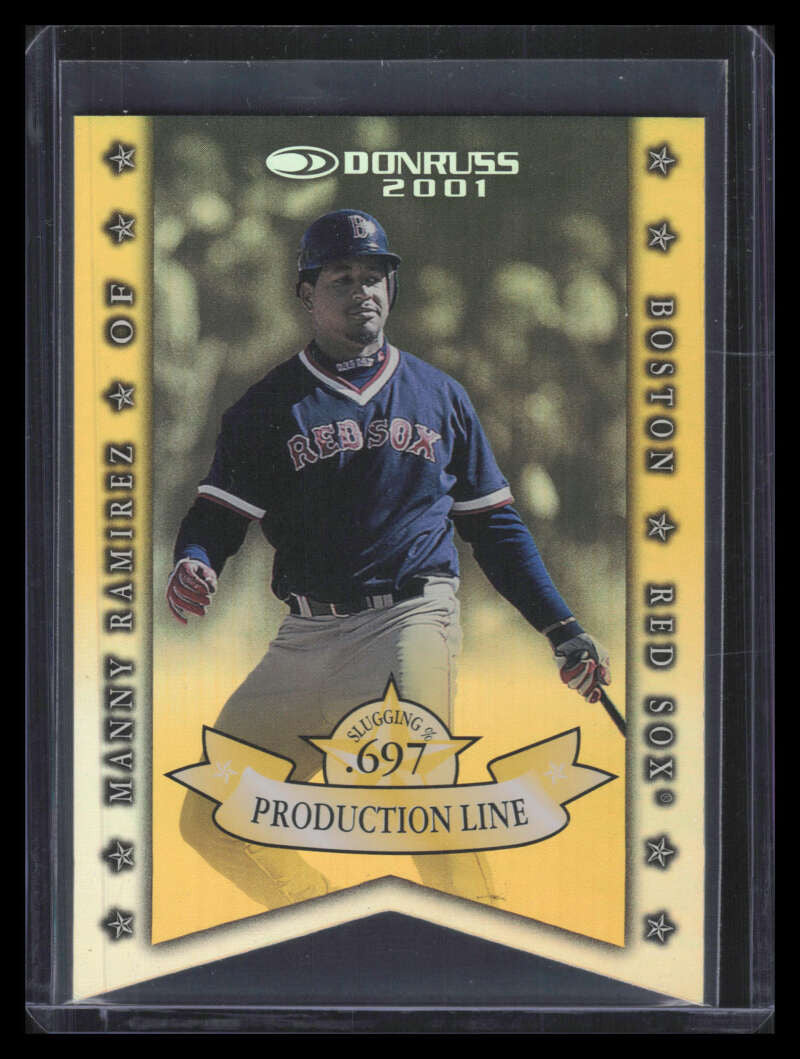 DELETE 168022 2001 Donruss Production Line Die Cuts pl22 Manny Ramirez SLG 5/100
