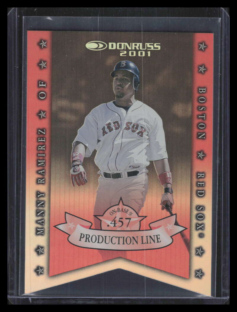 SOLD 179544 2001 Donruss Production Line Die Cuts pl4 Manny Ramirez OBP 65/100