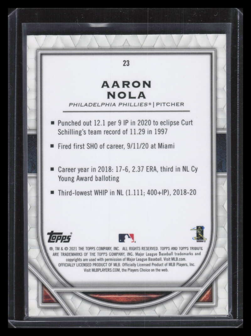 DELETE 168054 2021 Topps Tribute Red 23 Aaron Nola 2/10