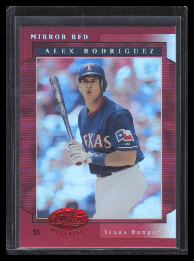 DELETE 168056 2001 Leaf Certified Materials Mirror Red 1 Alex Rodriguez 21/75