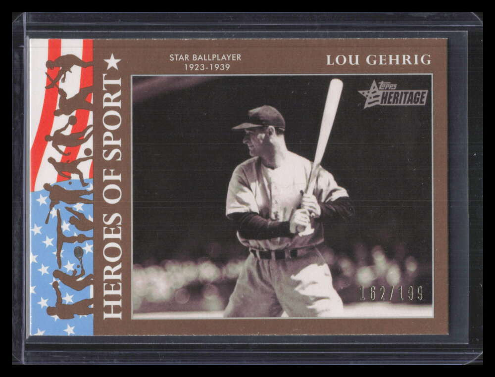 DELETE 168074 2009 Topps American Heritage Heroes of Sport Gold hs14 Lou Gehrig 162/199