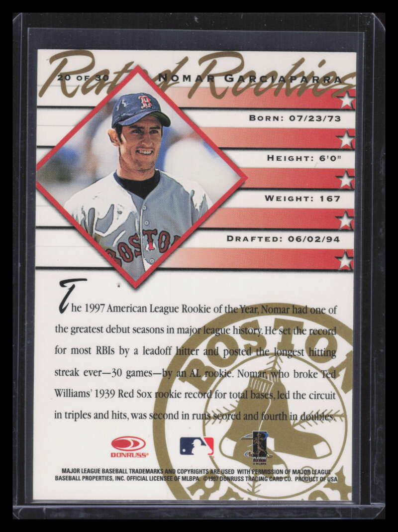 DELETE 168076 1998 Donruss Rated Rookies Medalists 20 Nomar Garciaparra /250