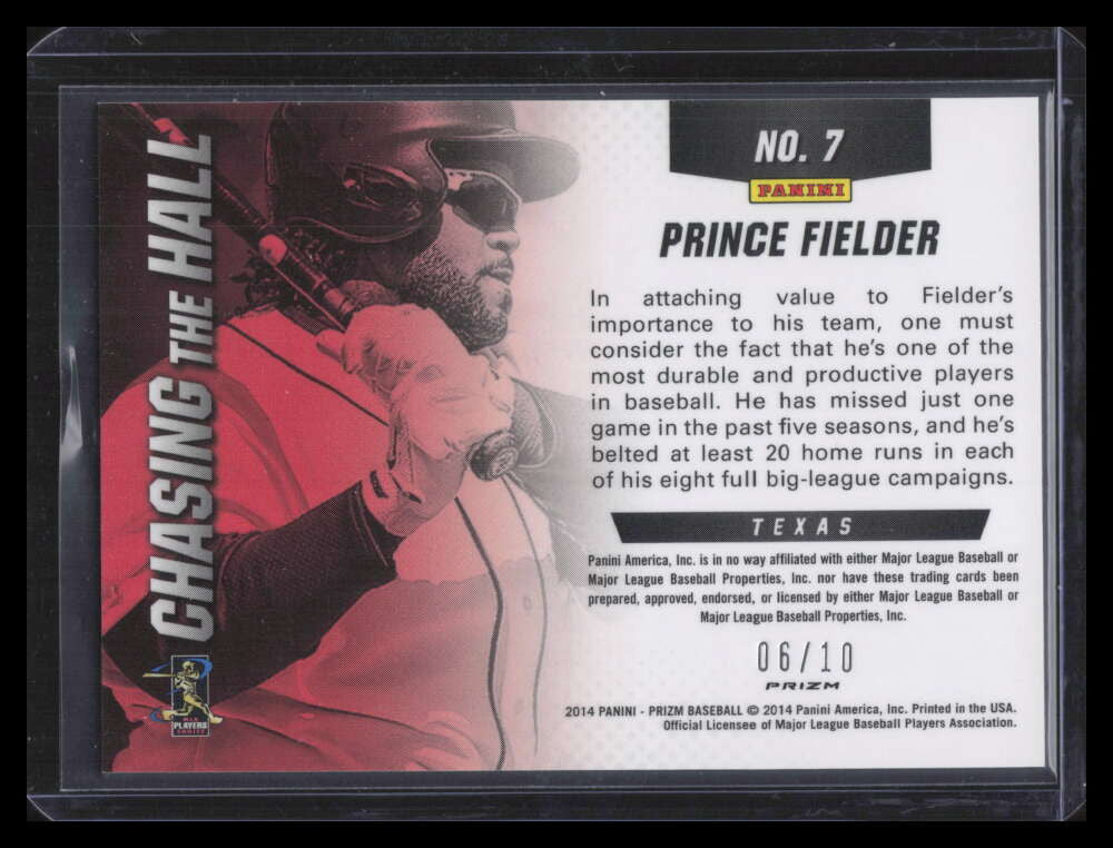 DELETE 168082 2014 Panini Prizm Chasing the Hall Prizms Gold Refractor 7 Prince Fielder 6/10