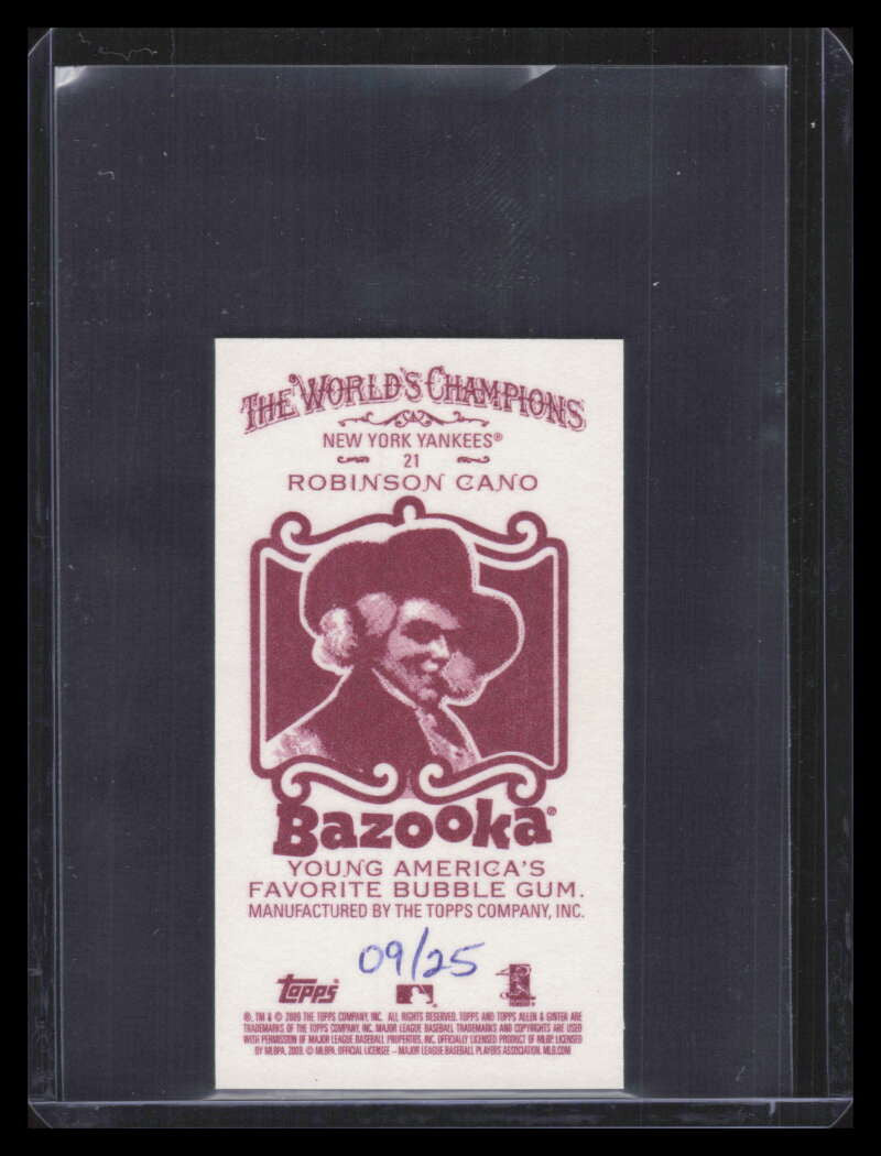 DELETE 168086 2009 Topps Allen and Ginter Mini Bazooka 21 Robinson Cano 9/25