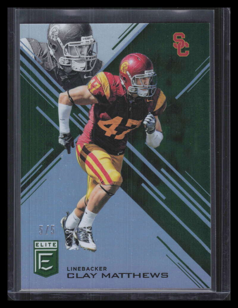SOLD 179609 2017 Elite Draft Picks Aspirations Emerald 20 Clay Matthews 5/5