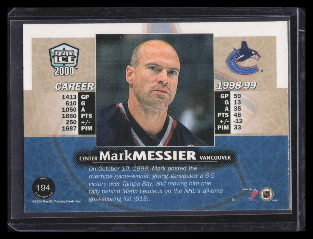 DELETE 169444 1999-00 Pacific Dynagon Ice Copper 194 Mark Messier 43/99