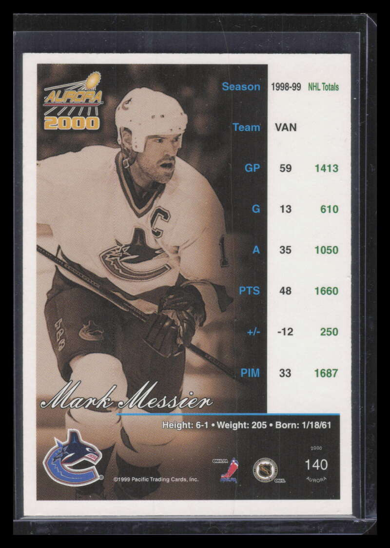 DELETE 169445 1999-00 Aurora Premiere Date 140 Mark Messier 12/60