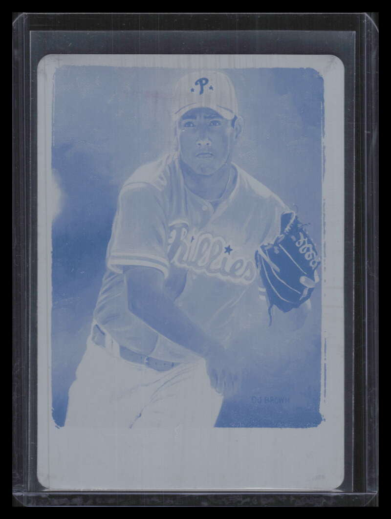 DELETE 169645 2002 Topps Gallery Press Printing Plate Cyan 167 Carlos Silva PROS 1/1
