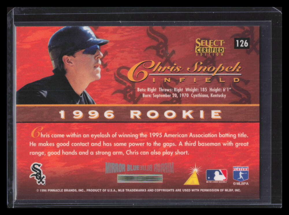 DELETE 169650 1996 Select Certified Mirror Blue 126 Chris Snopek /45