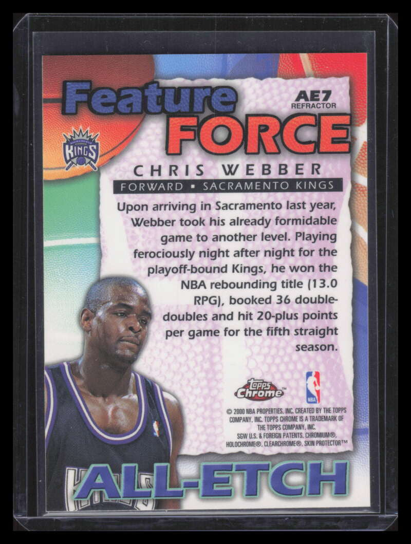 DELETE 170552 1999-00 Topps Chrome All-Etch Refractor ae7 Chris Webber Feature Force