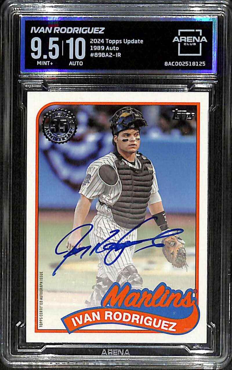 2024 Topps Update '89 Topps Autographs 89ba2ir Ivan Rodriguez Auto ARENA 9.5 10