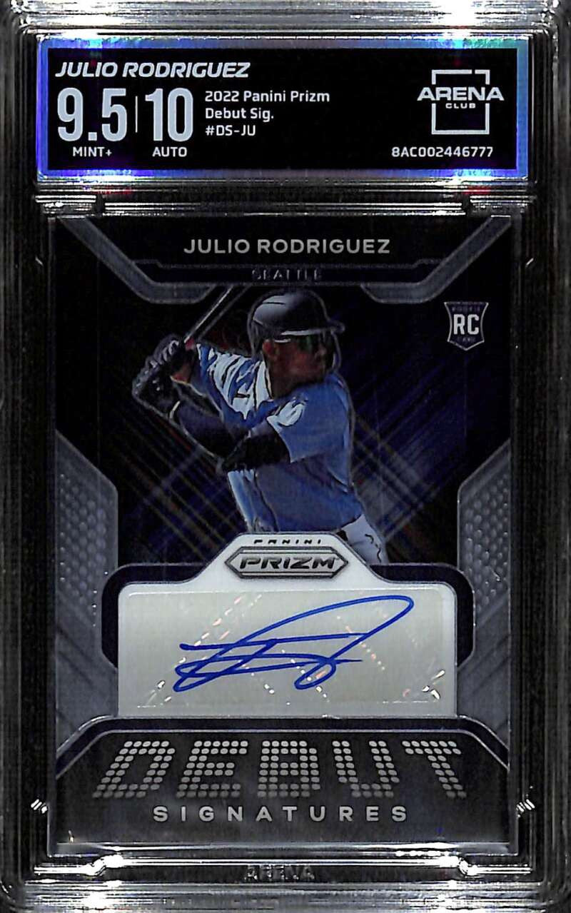 2022 Panini Prizm Debut Signatures 10 Julio Rodriguez Rookie Auto ARENA 9.5 10