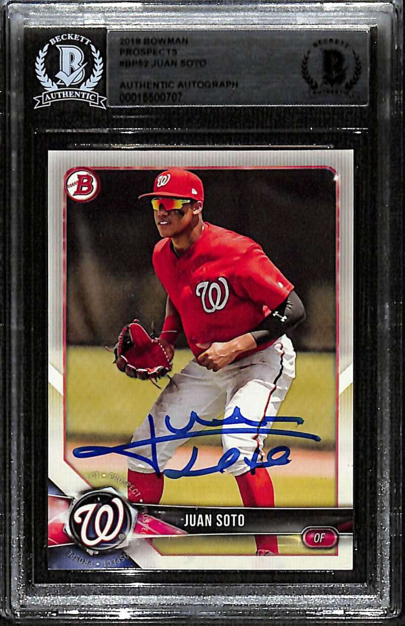 2018 Bowman Prospects bp52 Juan Soto Rookie BAS Beckett Authentic Autograph Auto