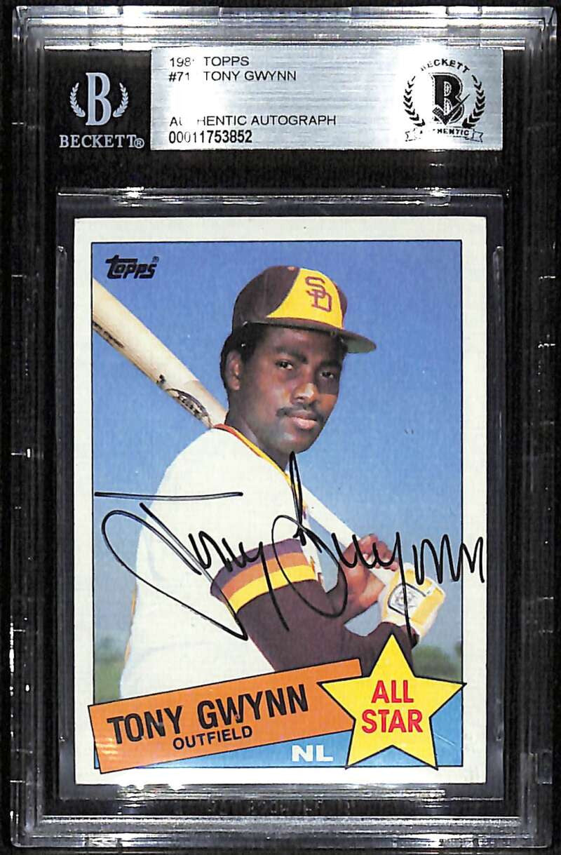1985 Topps 717 Tony Gwynn BAS Beckett Authentic Autograph Auto