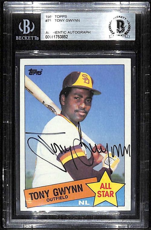1985 Topps 717 Tony Gwynn BAS Beckett Authentic Autograph Auto