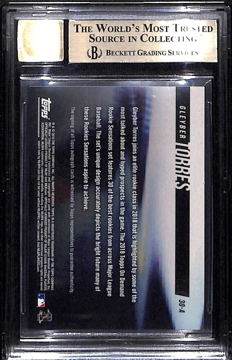 2018 Topps On Demand Rookie Sensations Autographs Gleyber Torres RC Auto BGS 9.5