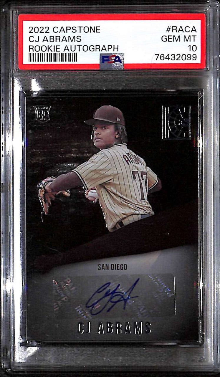 SOLD 171840 2022 Panini Capstone Rookie Autographs 18 CJ Abrams Rookie Auto PSA 10 GEM MT