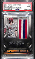 2021 Topps Luminaries Spark of Light Alec Bohm Rookie Patch Auto 8/15 PSA 9 MINT