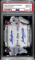 2023 Bowman Sterling Autograph Black Lava Refractor Arias Volpe RC Auto 7/10 PSA